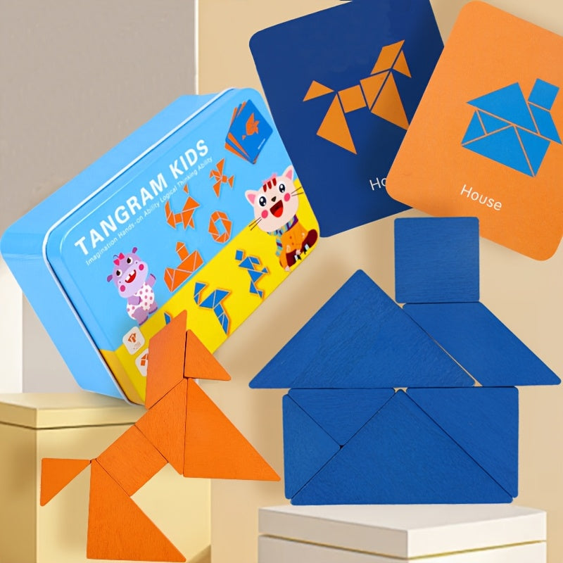 Wooden Geometric Star Puzzle for Kids – Creative Educational Toy - Kid Zone