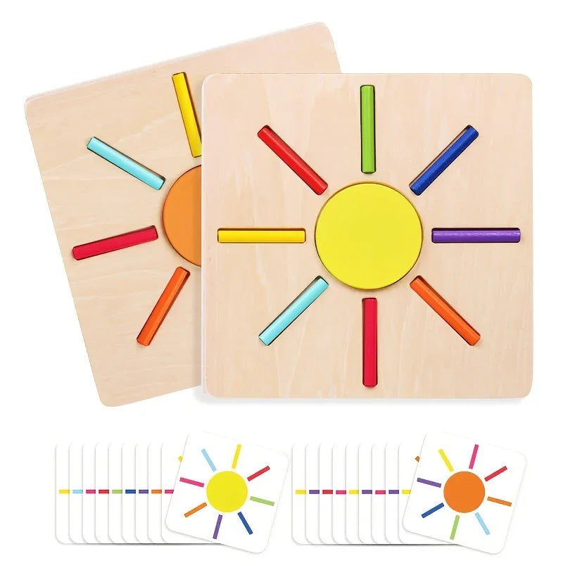 Wooden Educational Sun Puzzle for Kids – Color Sorting & Learning Toy - Kid Zone