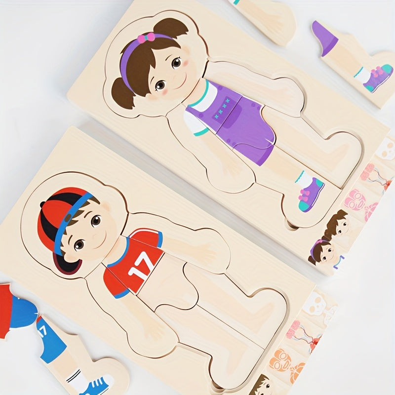 Layered Wooden Human Body Puzzle – Multi-Level Anatomy Learning Toy - Kid Zone