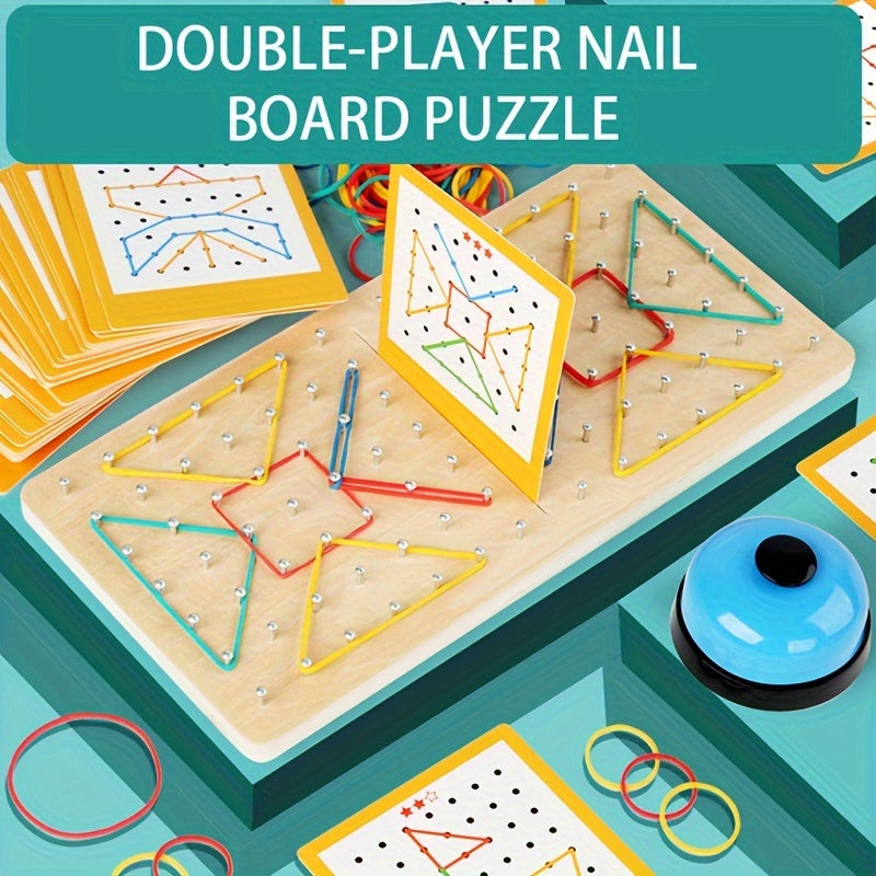 Wooden Geometric Shapes Board – Creative Logic Puzzle for Kids - Kid Zone