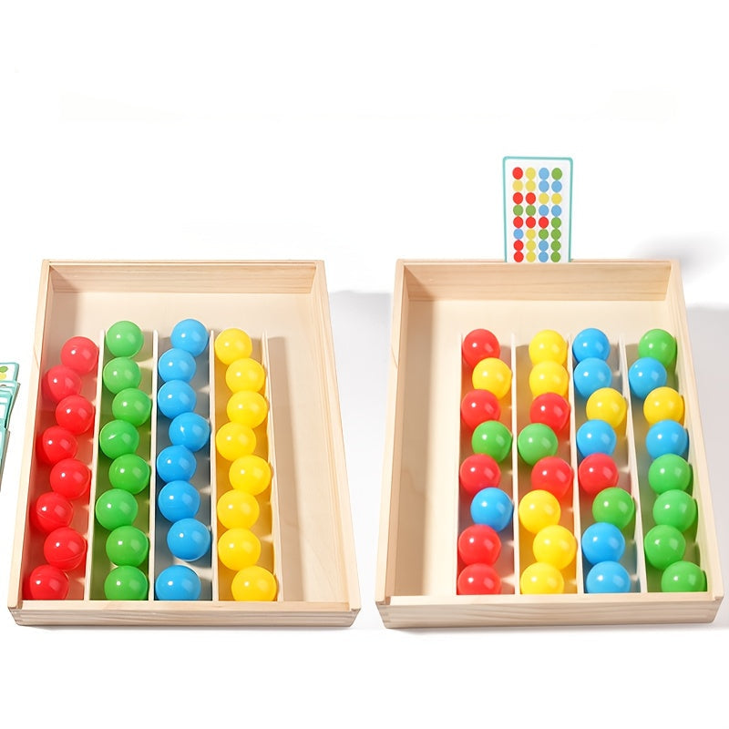 Wooden Color Puzzle Ball – Brain Teaser Toy for Kids, Focus & Logic Development - Kid Zone