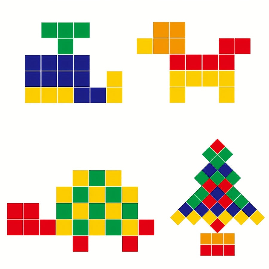 3D Wooden Geometric Building Blocks Set – 50-Piece Educational Toy - Kid Zone