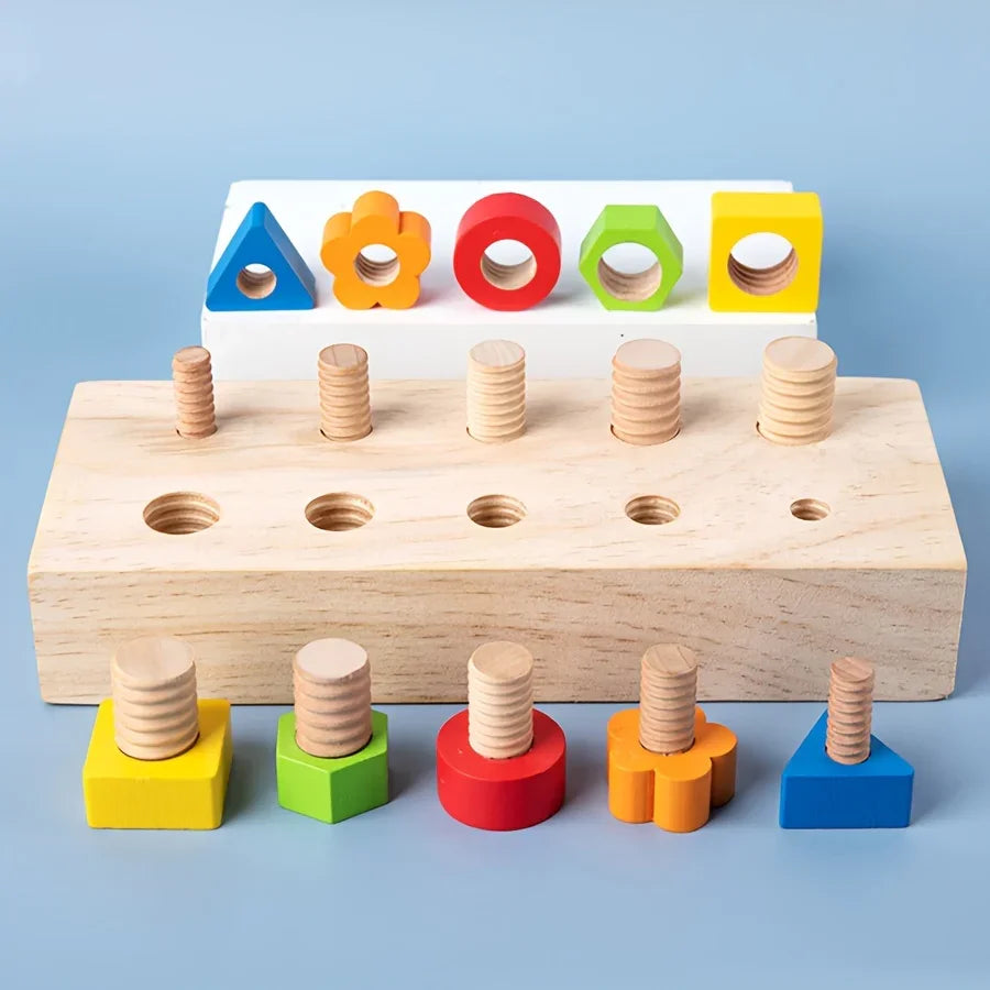 Wooden Educational Toy Board with Screws & Bolts – Hands-On Learning Puzzle for Kids - Kid Zone
