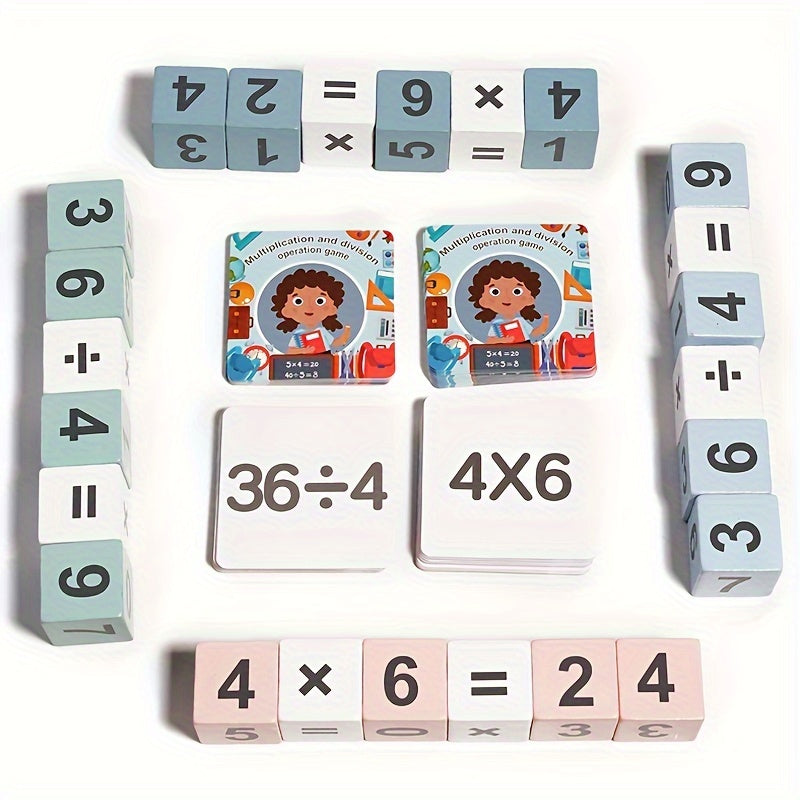 Montessori Wooden Math Cubes – Learning Blocks for Addition, Subtraction, Multiplication & Division - Kid Zone
