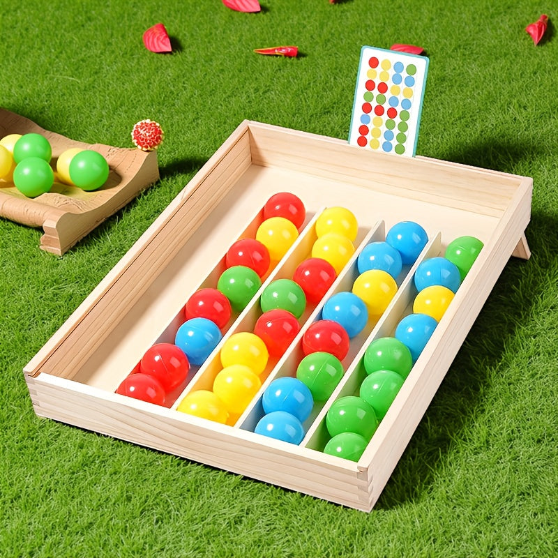 Wooden Color Puzzle Ball – Brain Teaser Toy for Kids, Focus & Logic Development - Kid Zone