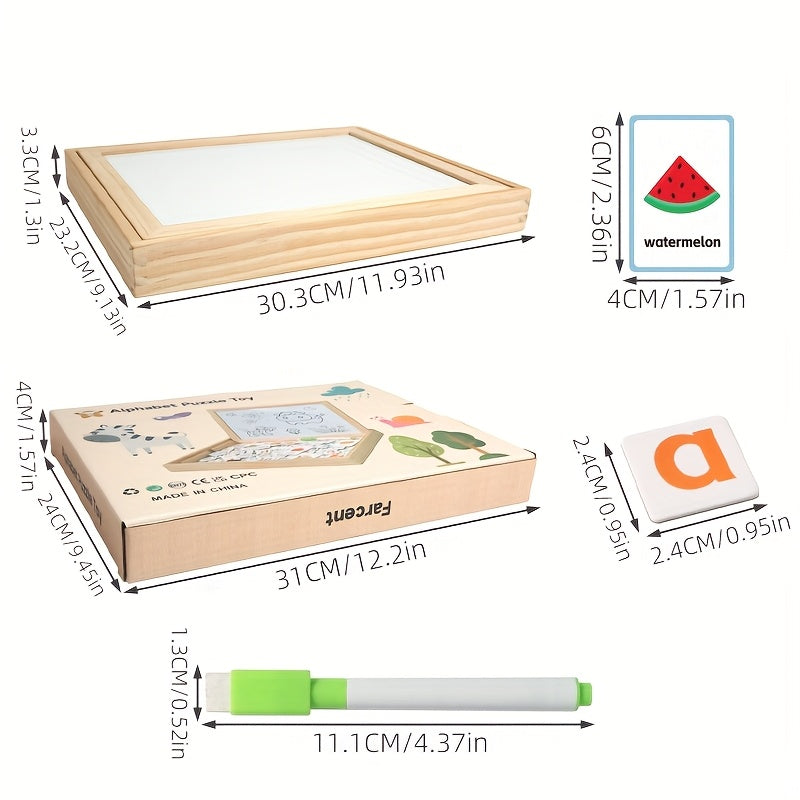 Montessori CVC Word Building Wooden Puzzle – Alphabet Learning & Early Spelling Toy - Kid Zone