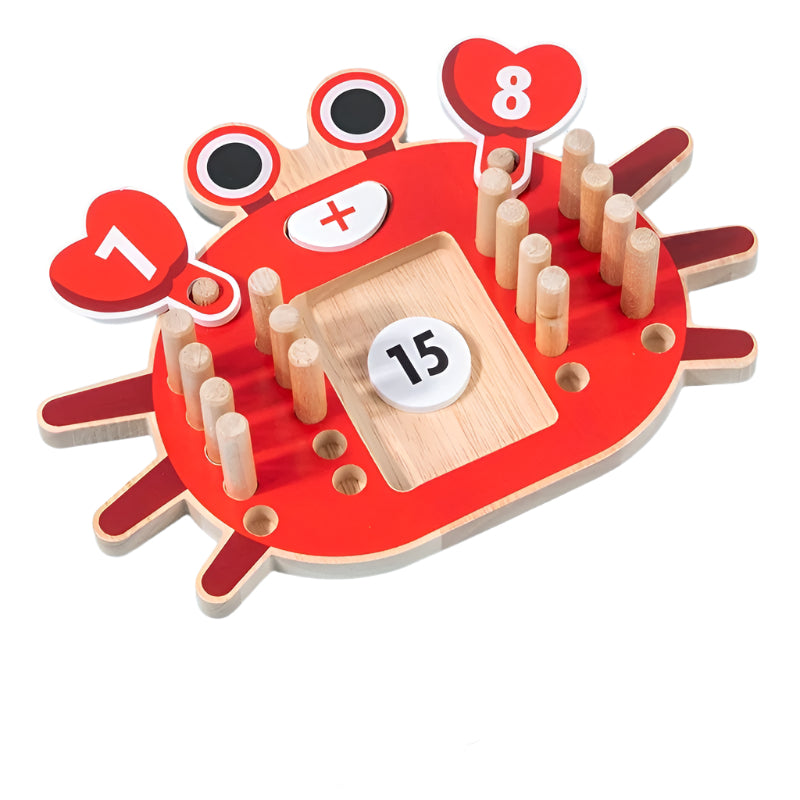 Wooden Crab Addition Game – Math Learning Board for Kids | Educational Learning Toys - Kid Zone