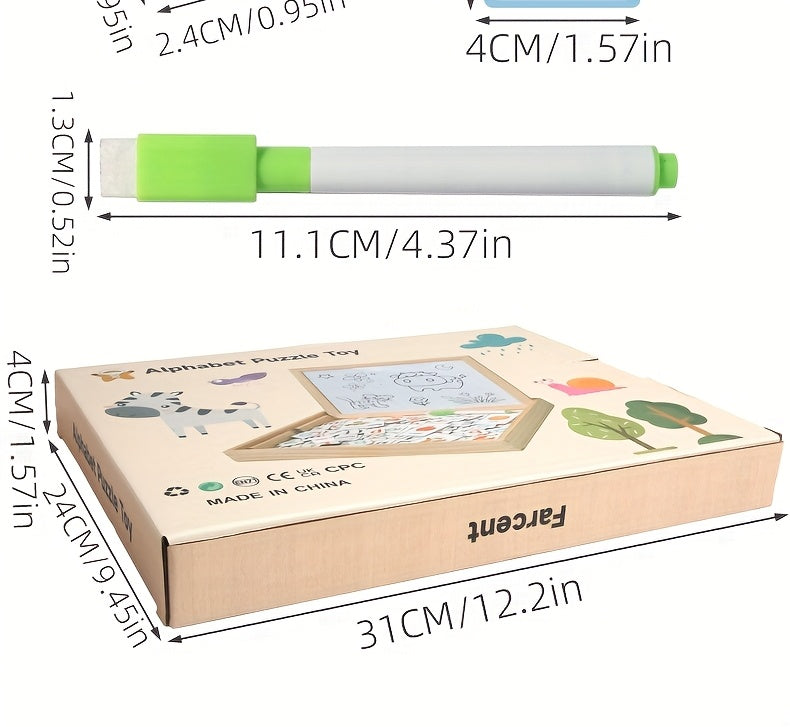 Montessori CVC Word Building Wooden Puzzle – Alphabet Learning & Early Spelling Toy - Kid Zone