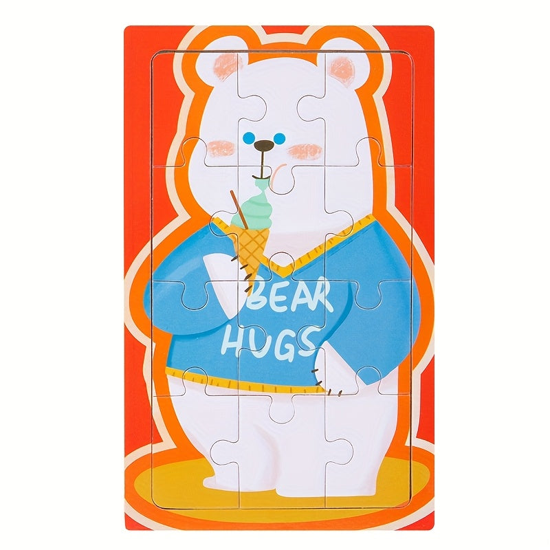 Cartoon Animal Puzzle Set – 12-Piece Early Learning Board - Kid Zone