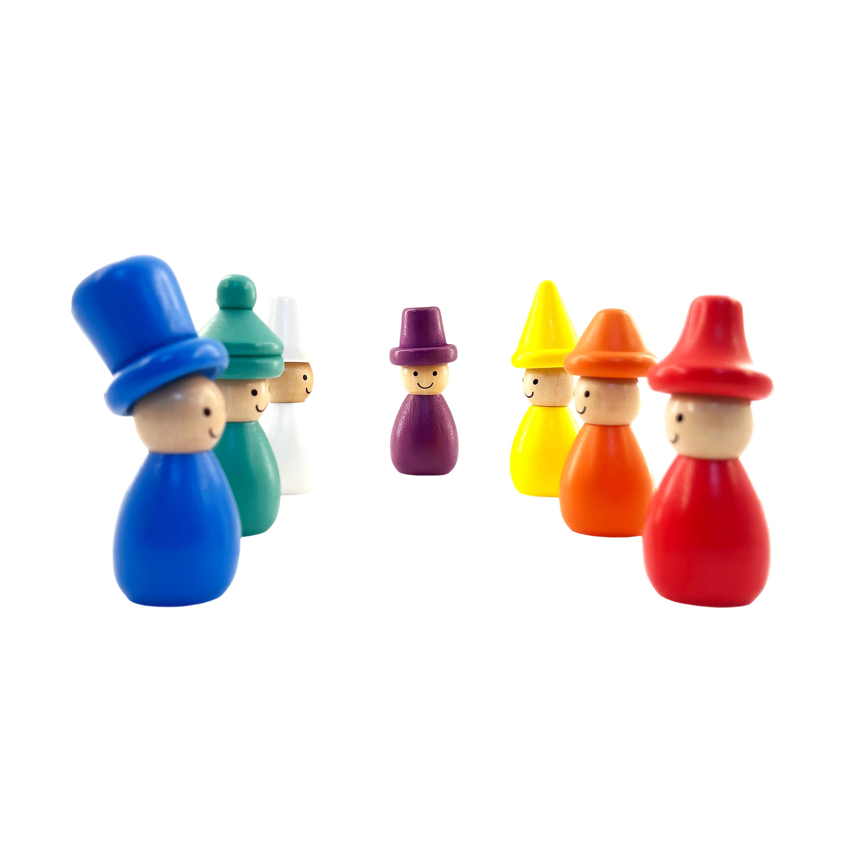Magnetic Wooden Hats Set – 7 Colorful Pieces Matching Toy - Kid Zone