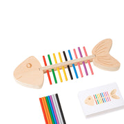Montessori Wooden Fish Bone Puzzle – Early Learning Color & Counting Toy - Kid Zone