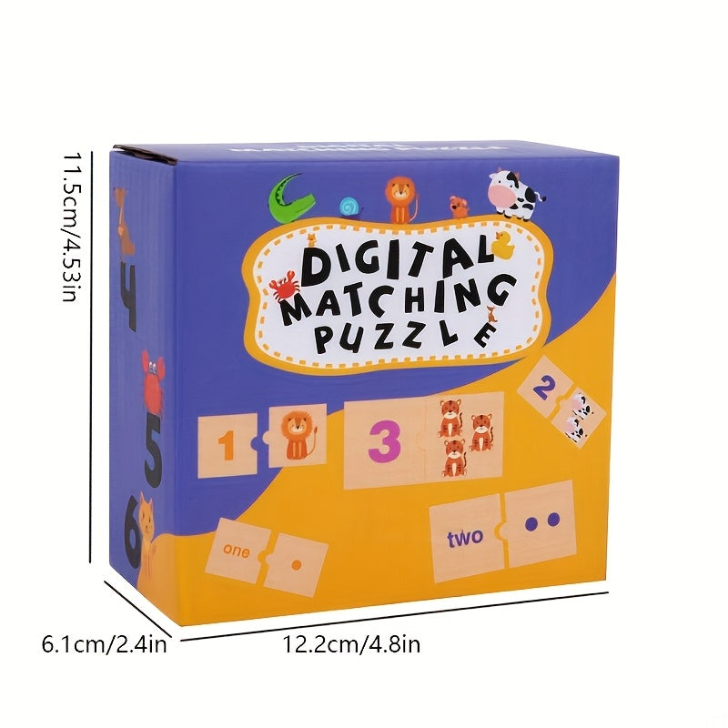 Wooden Animal Number Matching Puzzle – Fun Early Learning Toy - Kid Zone