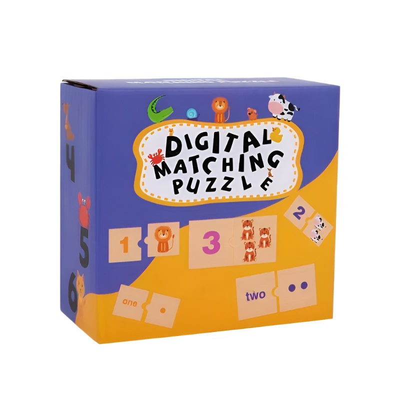 Wooden Animal Number Matching Puzzle – Fun Early Learning Toy - Kid Zone