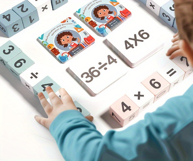 Montessori Wooden Math Cubes – Learning Blocks for Addition, Subtraction, Multiplication & Division - Kid Zone