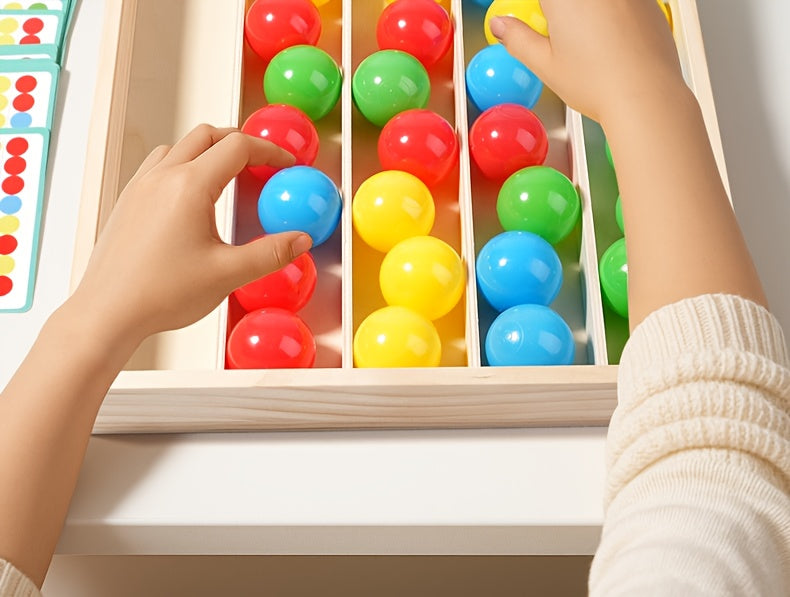 Wooden Color Puzzle Ball – Brain Teaser Toy for Kids, Focus & Logic Development - Kid Zone