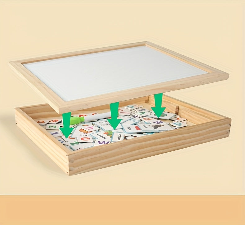 Montessori CVC Word Building Wooden Puzzle – Alphabet Learning & Early Spelling Toy - Kid Zone