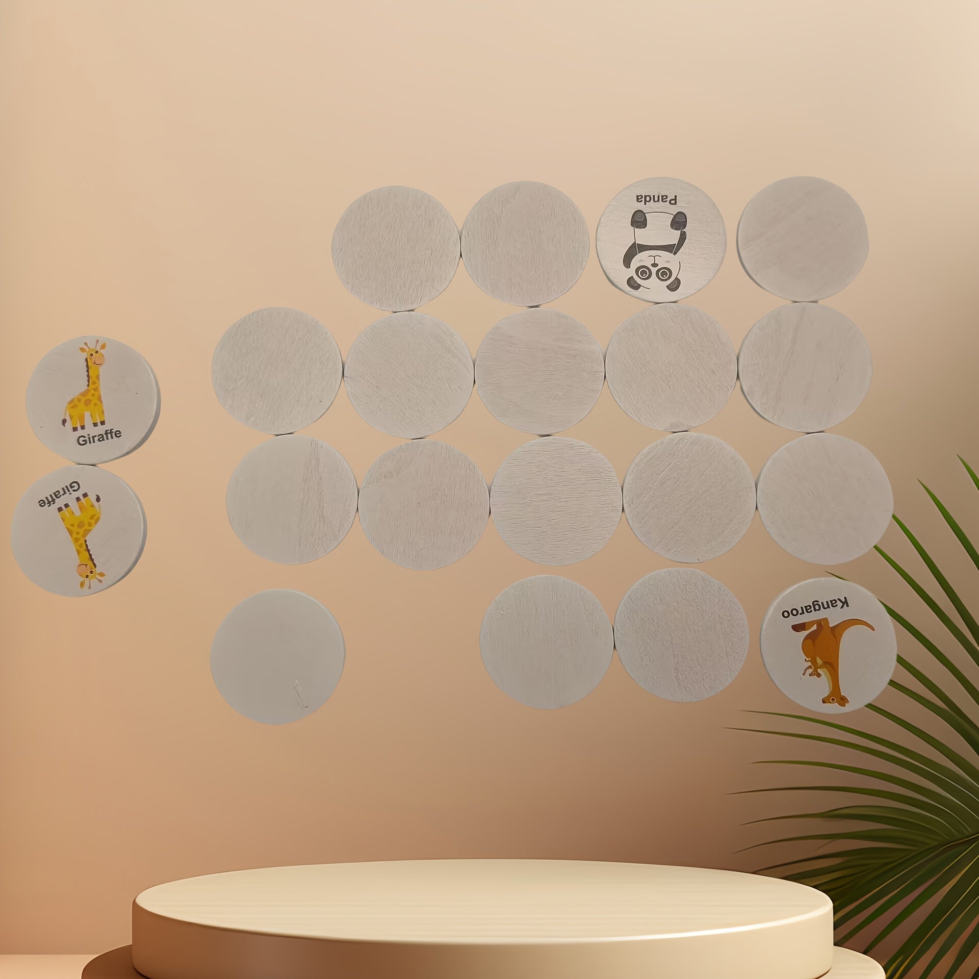 Montessori Wooden Memory Matching Game – Animals, Fruits & Dinosaurs Cards for Kids & Family - Kid Zone