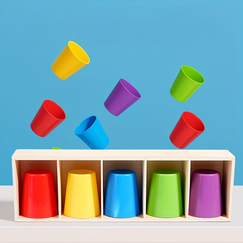 Montessori Memory Matching Game – Wooden Color-Cups Brain Training Toy - Kid Zone