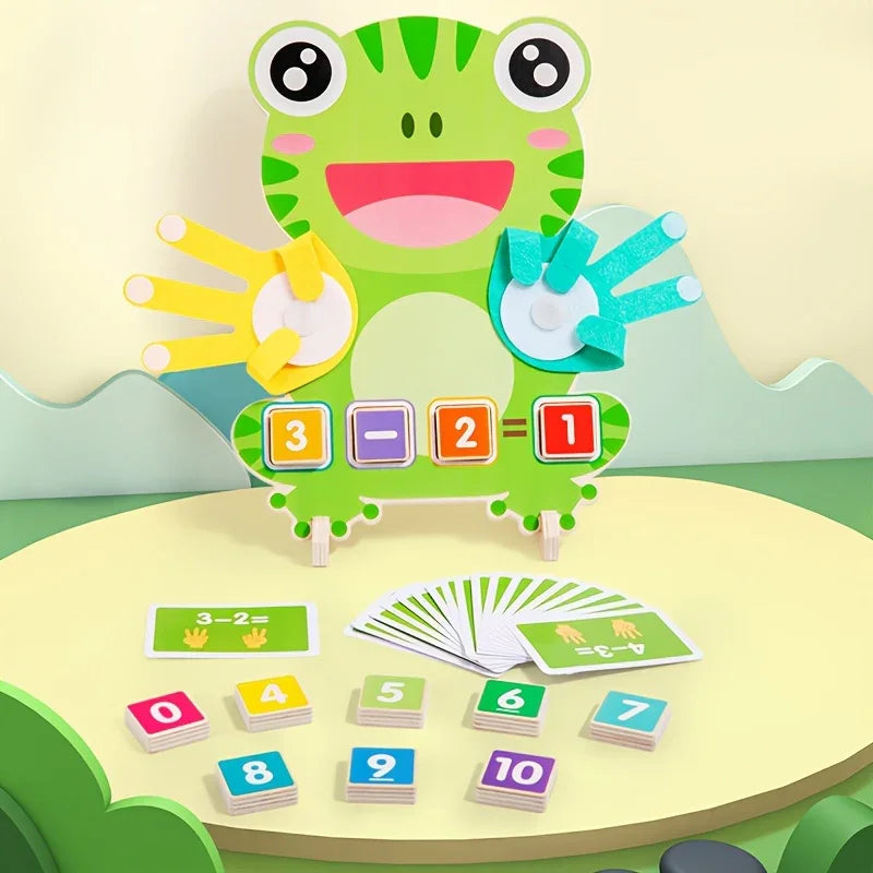 Kids Wooden Educational Frog Toy – Number Learning Puzzle for Toddlers - Kid Zone