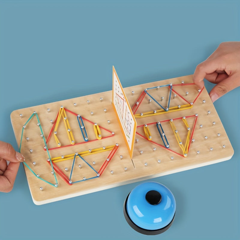 Wooden Geometric Shapes Board – Creative Logic Puzzle for Kids - Kid Zone