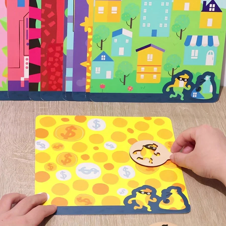 Kids Educational Story Cards – Police & Thief Adventure Puzzle Game - Kid Zone