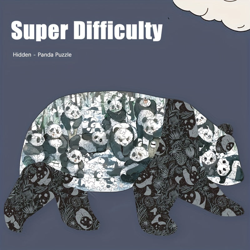 Wooden Panda Puzzle – 300 Pieces | Hidden Panda Challenge - Kid Zone
