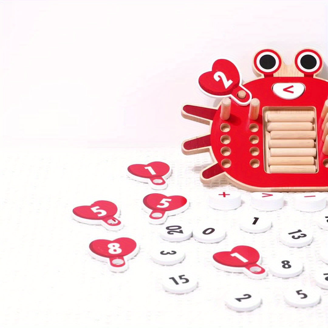 Montessori Wooden Crab Math Toy – Early Learning Addition Board for Kids - Kid Zone