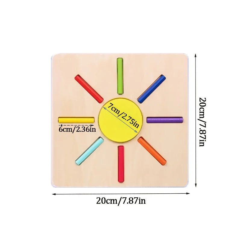Wooden Educational Sun Puzzle for Kids – Color Sorting & Learning Toy - Kid Zone
