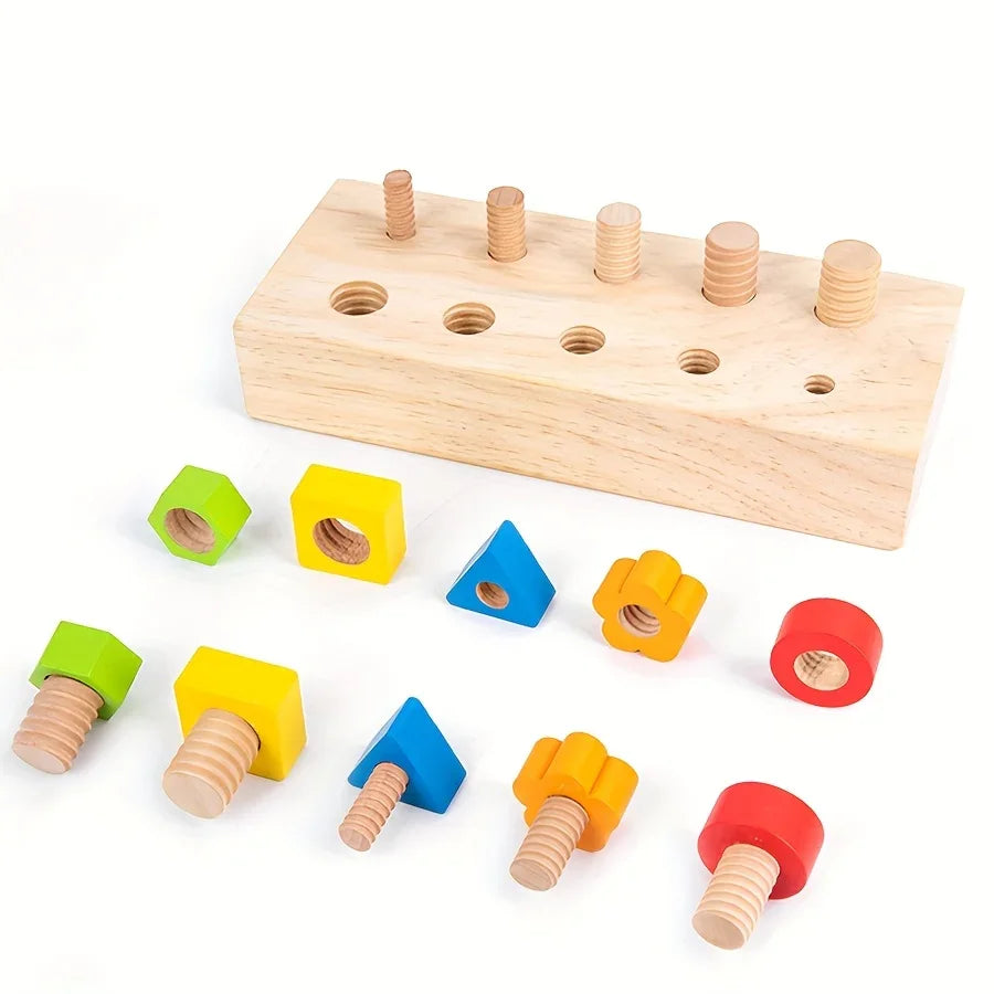 Wooden Educational Toy Board with Screws & Bolts – Hands-On Learning Puzzle for Kids - Kid Zone
