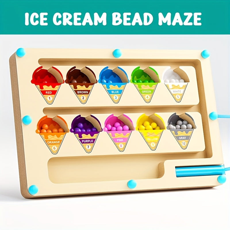 Wooden Color Sorting Maze – Interactive Educational Learning Board - Kid Zone