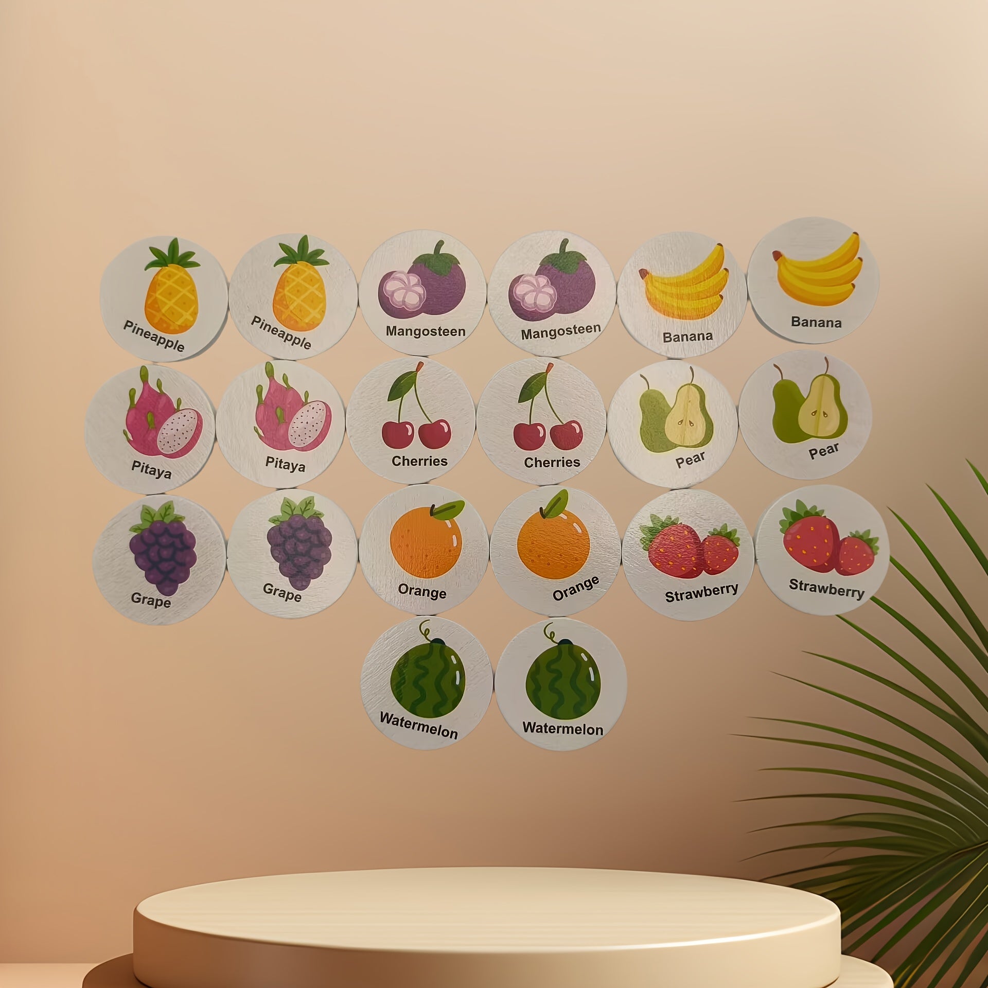 Montessori Wooden Memory Matching Game – Animals, Fruits & Dinosaurs Cards for Kids & Family - Kid Zone