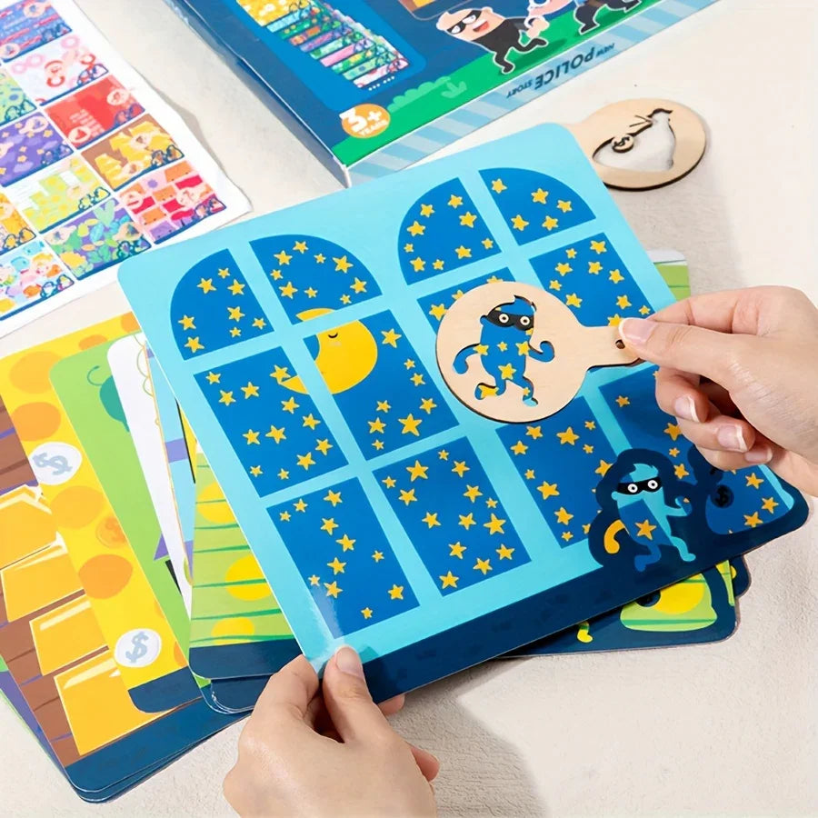 Kids Educational Story Cards – Police & Thief Adventure Puzzle Game - Kid Zone