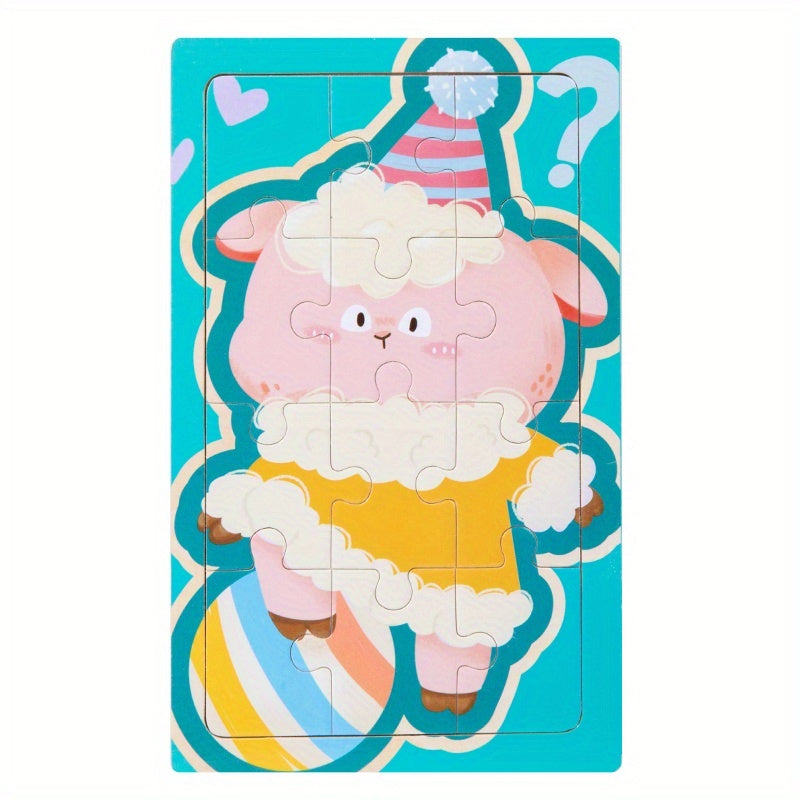 Cartoon Animal Puzzle Set – 12-Piece Early Learning Board - Kid Zone