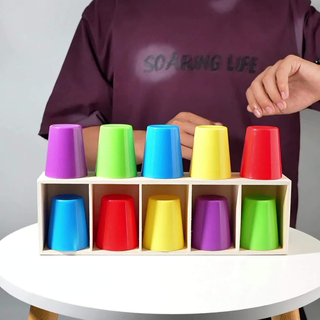 Montessori Memory Matching Game – Wooden Color-Cups Brain Training Toy - Kid Zone