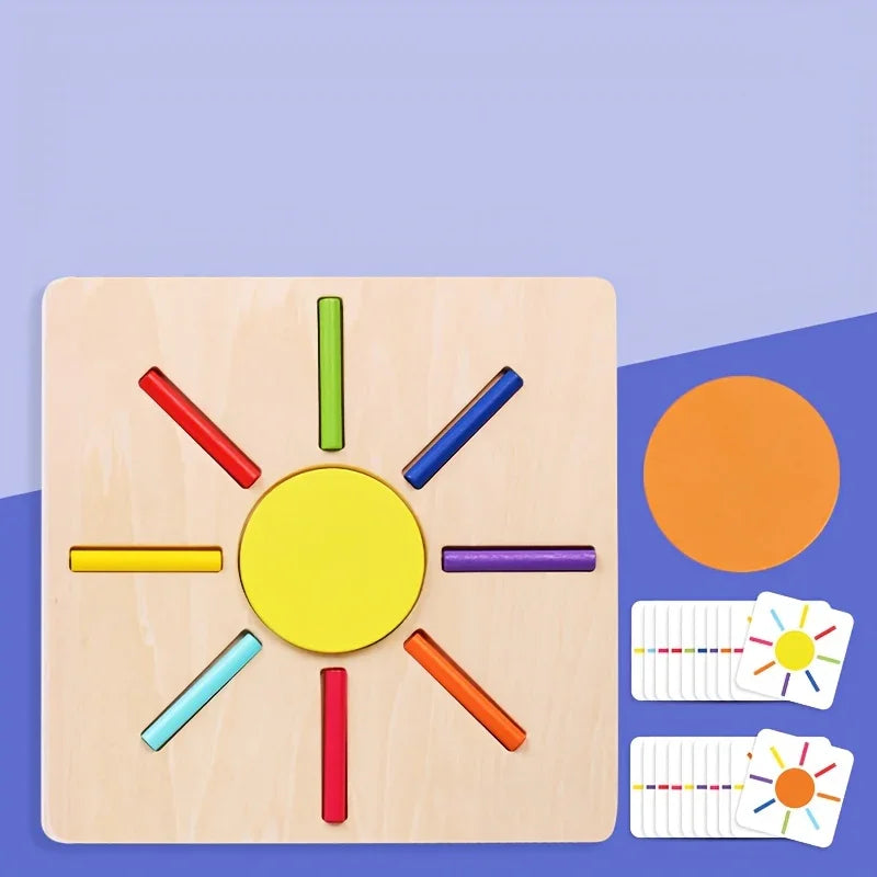 Wooden Educational Sun Puzzle for Kids – Color Sorting & Learning Toy - Kid Zone