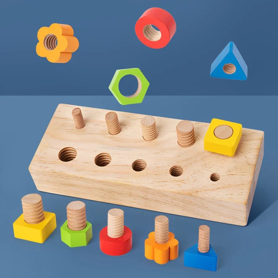 Wooden Educational Toy Board with Screws & Bolts – Hands-On Learning Puzzle for Kids - Kid Zone