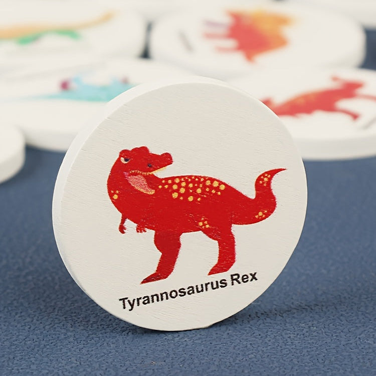 Montessori Wooden Memory Matching Game – Animals, Fruits & Dinosaurs Cards for Kids & Family - Kid Zone