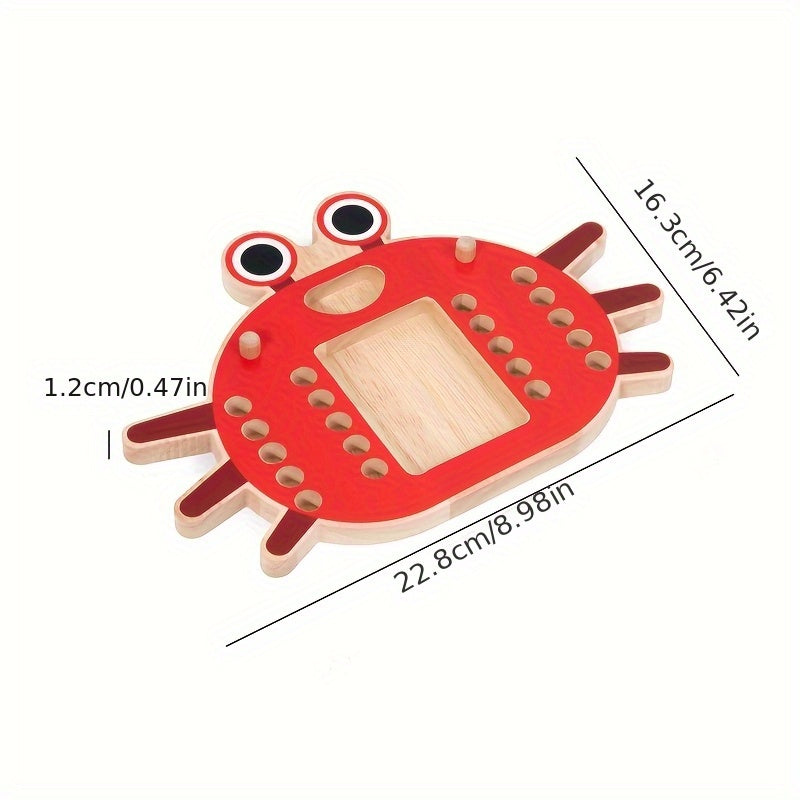 Montessori Wooden Crab Math Toy – Early Learning Addition Board for Kids - Kid Zone