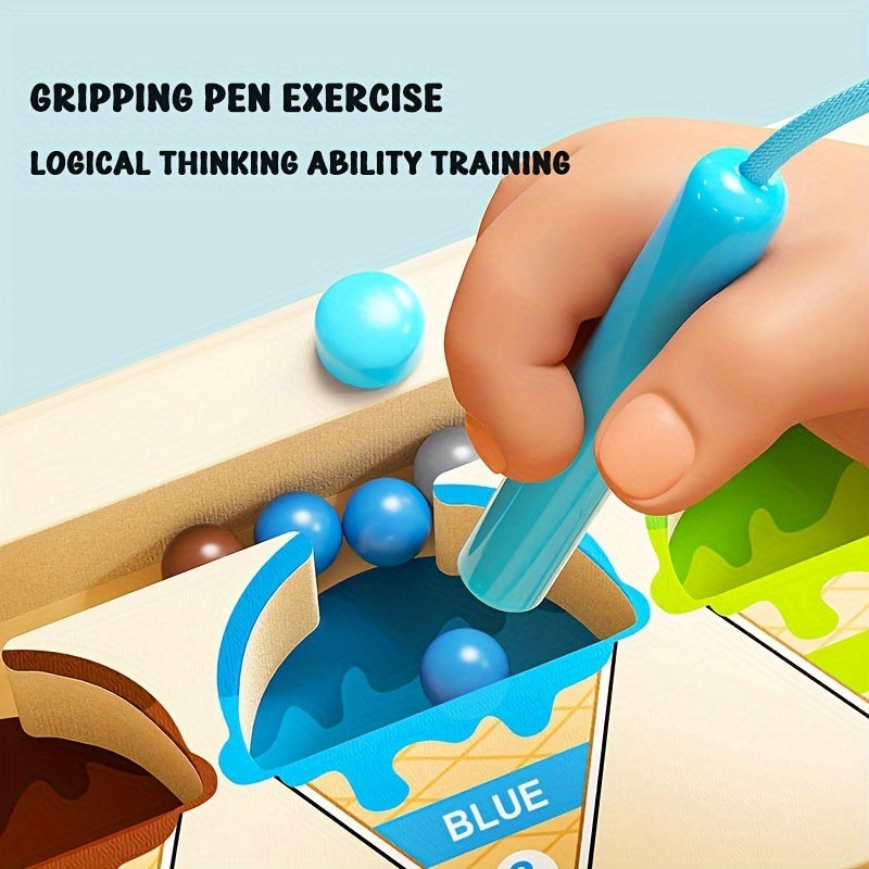 Wooden Color Sorting Maze – Interactive Educational Learning Board - Kid Zone