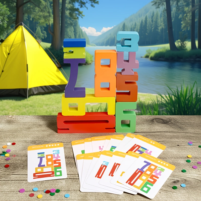 Wooden Digital Building Blocks – Logical Number Stacking Toy for Kids - Kid Zone