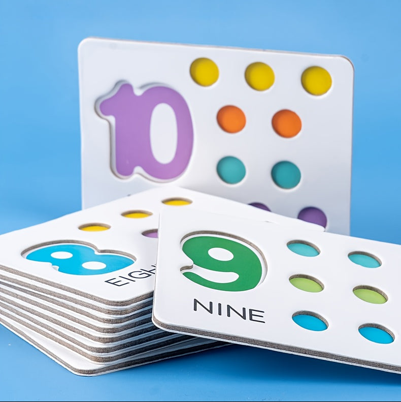 Wooden Number Matching Toy with Beads & Tweezers – Fine Motor Skill Development - Kid Zone