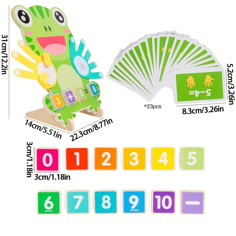 Kids Wooden Educational Frog Toy – Number Learning Puzzle for Toddlers - Kid Zone