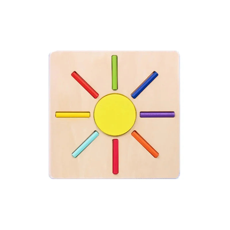 Wooden Educational Sun Puzzle for Kids – Color Sorting & Learning Toy - Kid Zone