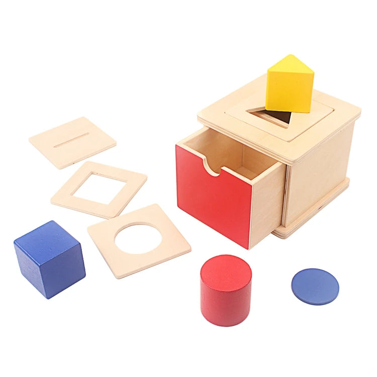Montessori 4-in-1 Shape Sorting Imbucare Box – Wooden Early Learning Toy for Babies - Kid Zone