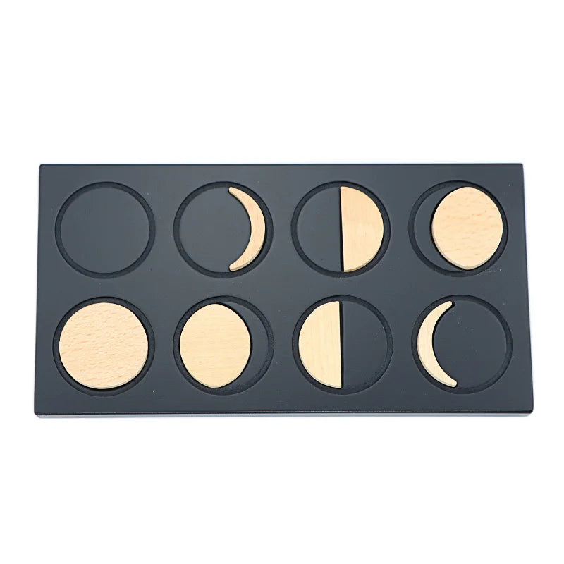 Montessori Moon Phases Wooden Puzzle – Astronomy Learning Toy for Kids - Kid Zone
