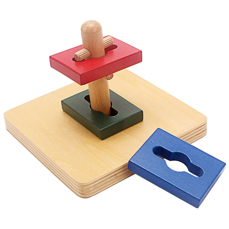 Montessori Wooden Shape Sorting & Twisting Toy – Early Learning Educational Toy for Toddlers - Kid Zone
