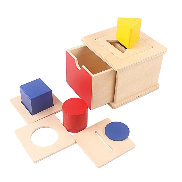 Montessori 4-in-1 Shape Sorting Imbucare Box – Wooden Early Learning Toy for Babies - Kid Zone