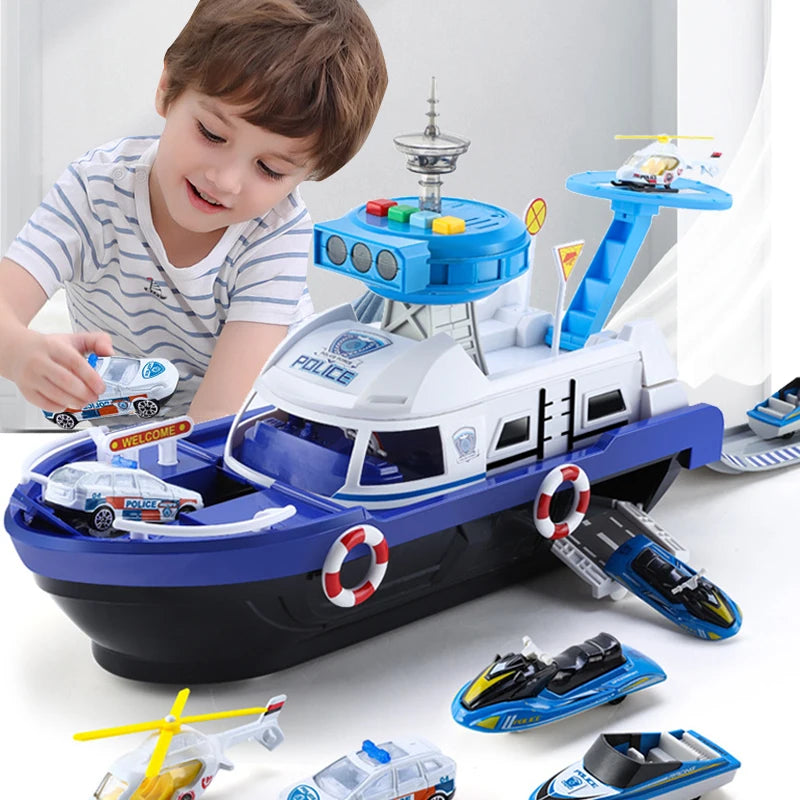 Kids Simulation Ships & Cars Set – Mini Vehicles with Momentum Play - Kid Zone