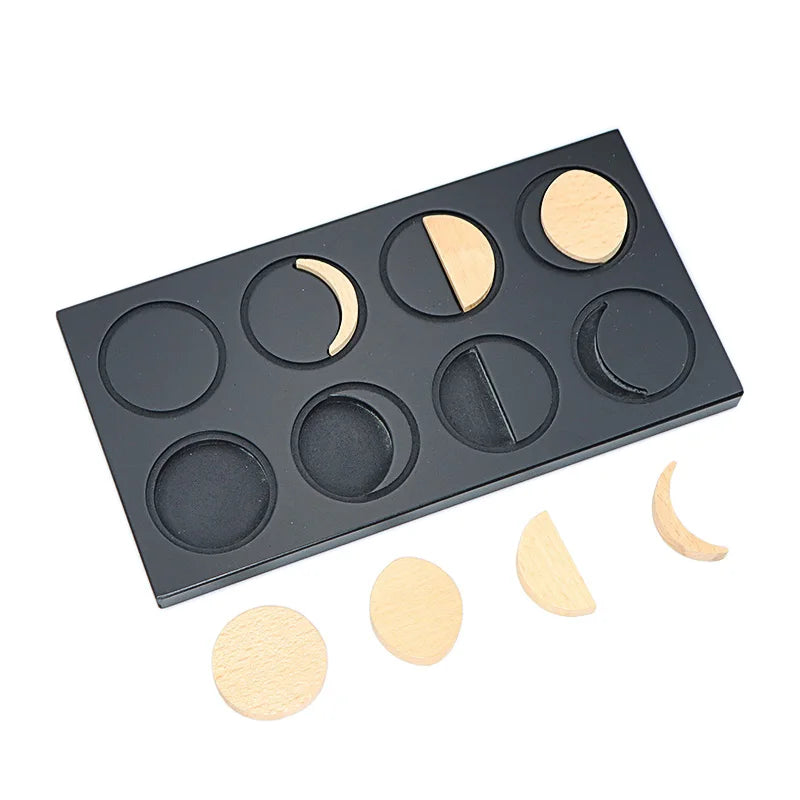Montessori Moon Phases Wooden Puzzle – Astronomy Learning Toy for Kids - Kid Zone