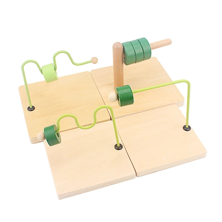 Montessori Wooden Disc Stacking Toy – Colorful Horizontal & Vertical Peg Board for Early Learning - Kid Zone